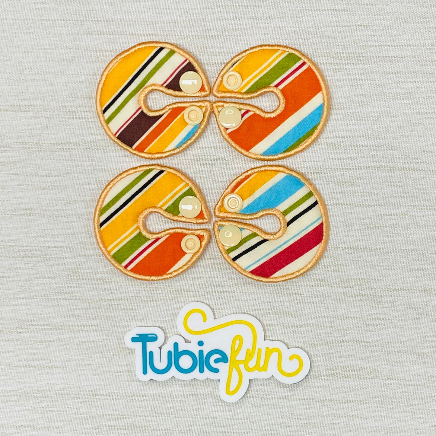 G-Tube Button Pad Cover - Stripes