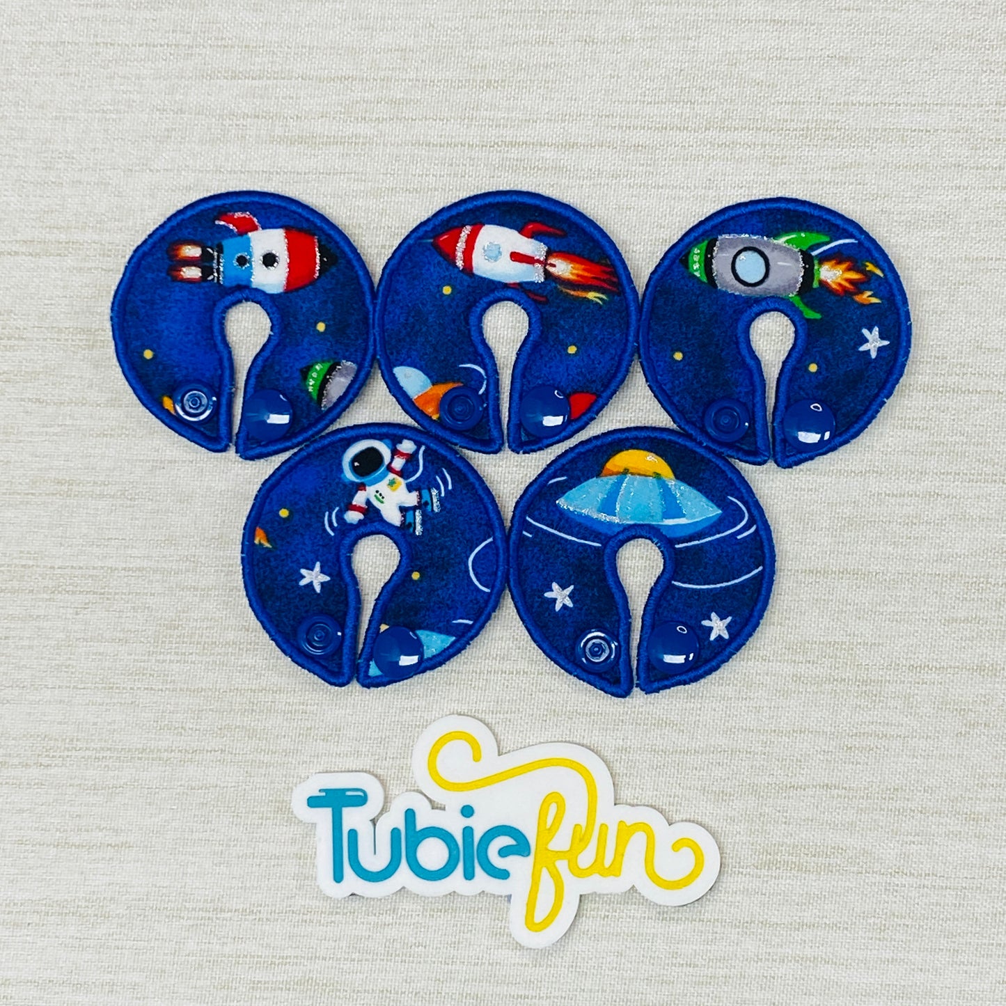 G-Tube Button Pad Cover - Space on Blue