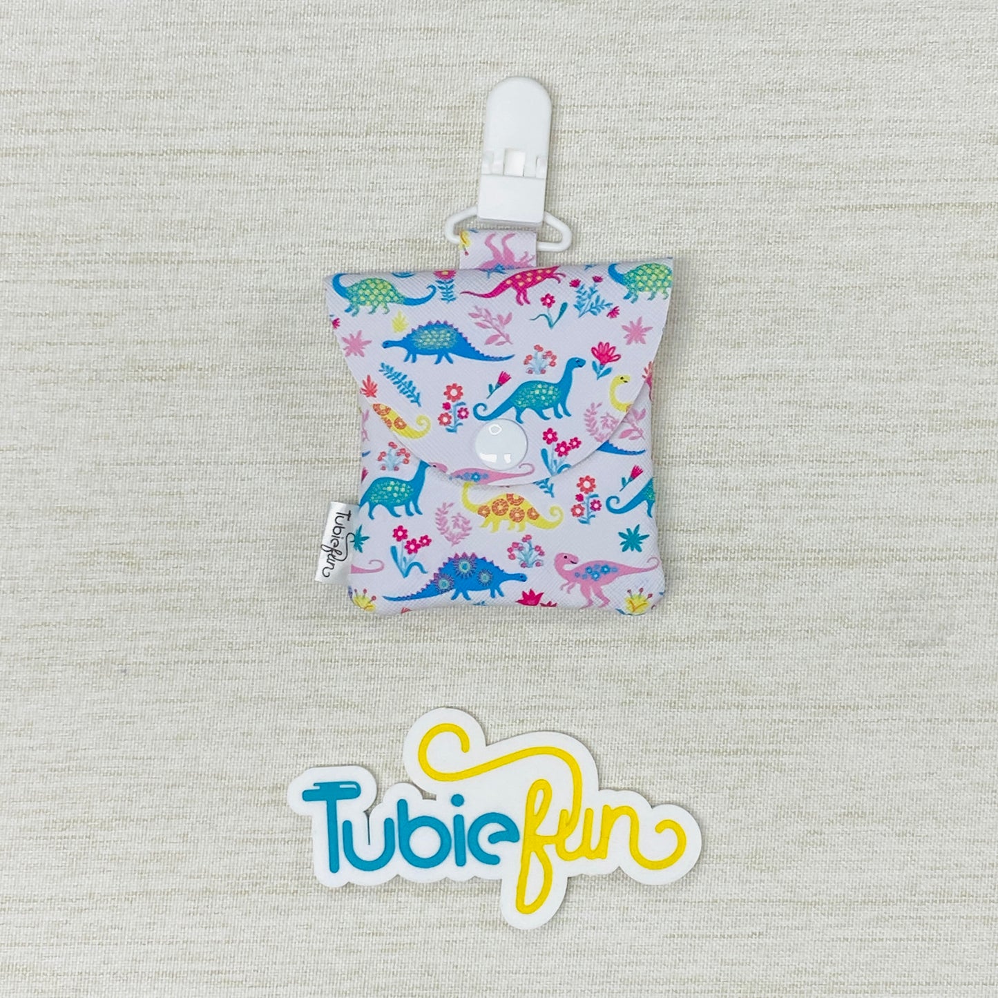 Tubing Pouch - Coloured Dinosaurs and Flowers