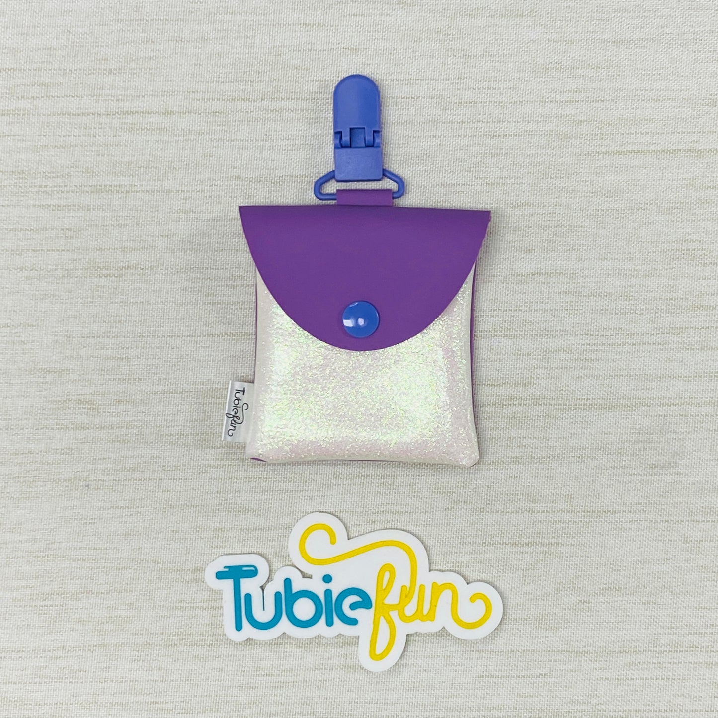 Tubing Pouch - Purple with White Glitter