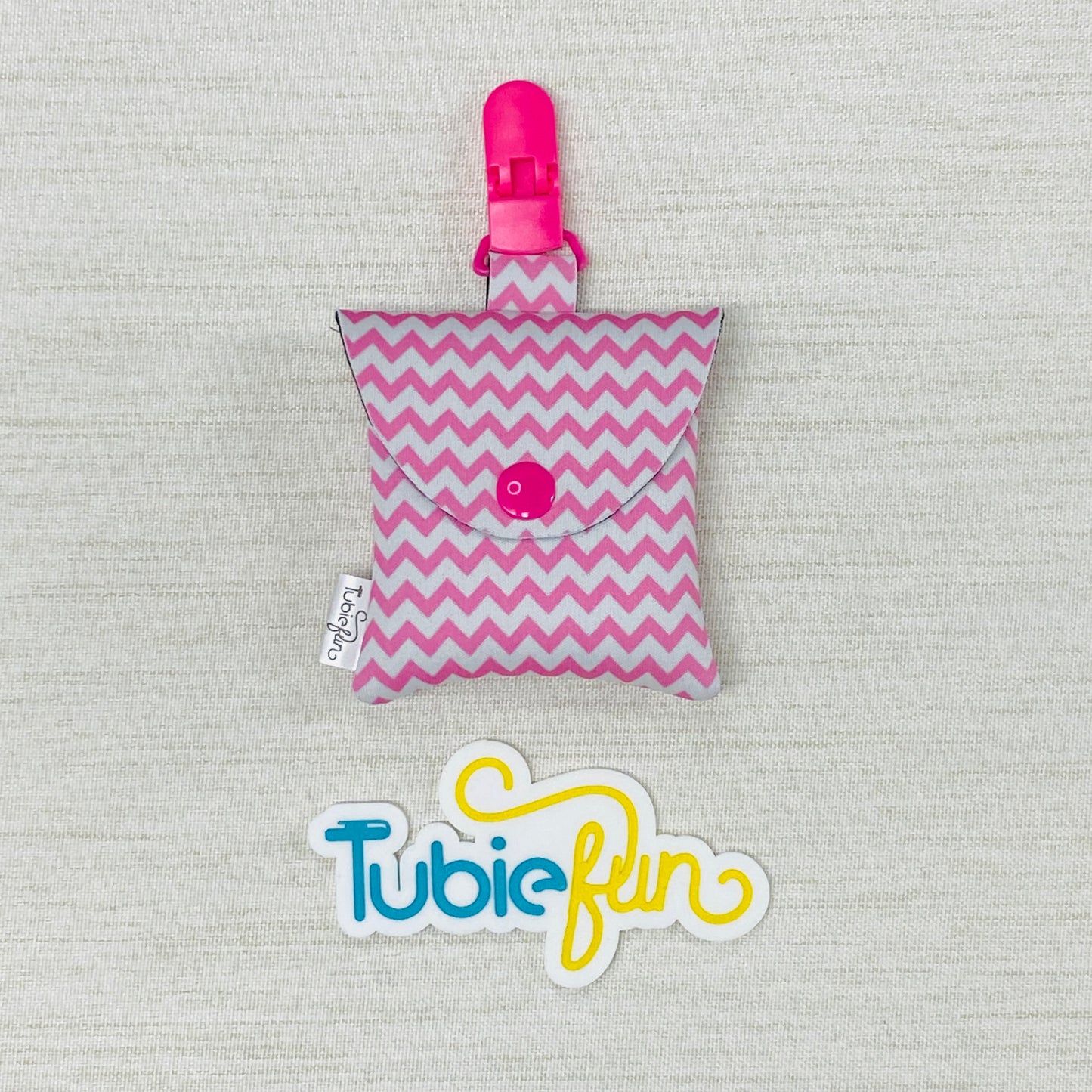 Neoprene Tubing Pouch - Pink Chevron