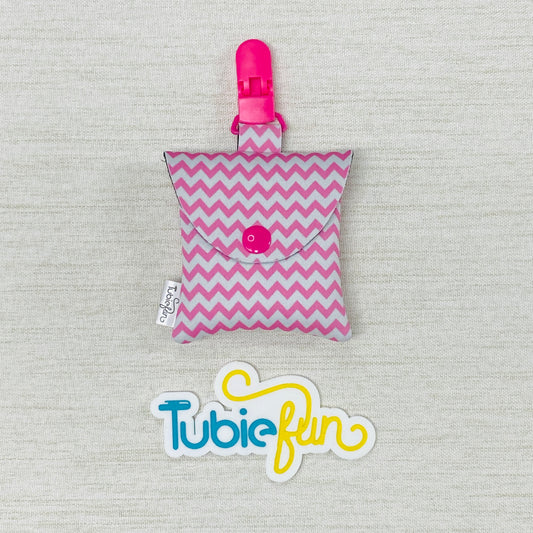 Neoprene Tubing Pouch - Pink Chevron