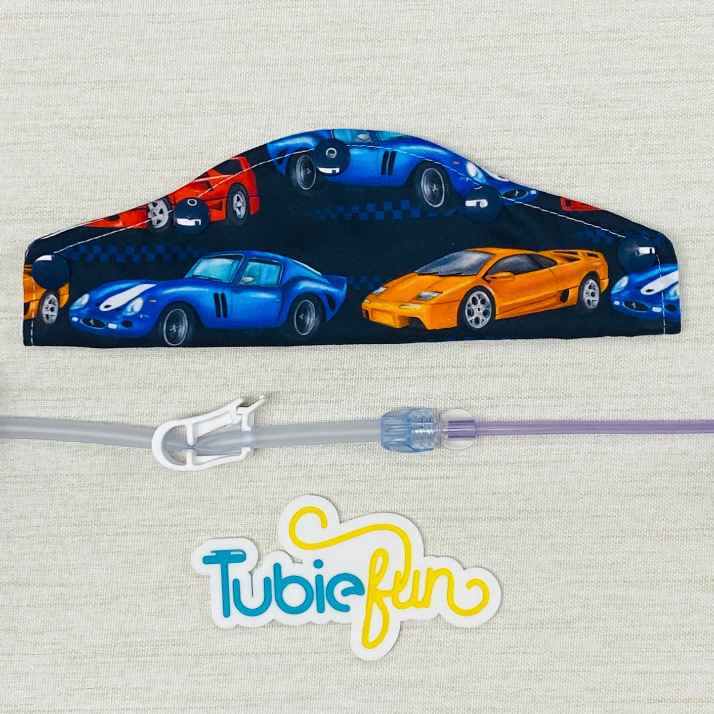 Large Feeding Tube Connection Cover - Race Cars