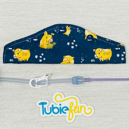 Large Feeding Tube Connection Cover - Pigs Having Fun