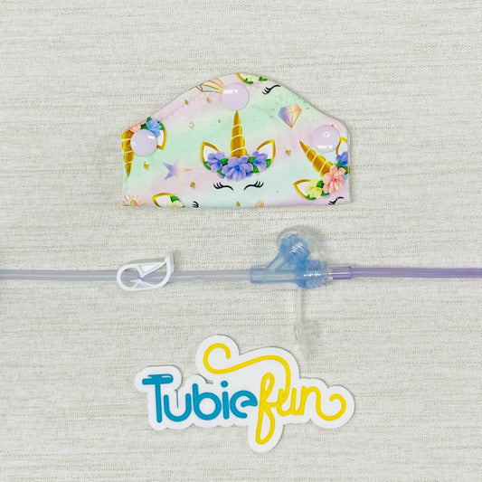 Feeding Tube Mini Connection Cover - Unicorn Faces