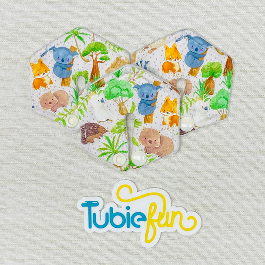 Hexagon G-Tube Button Pad Cover - Animals