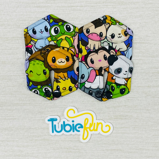 Hexagon G-Tube Button Pad Cover - Cute Animals