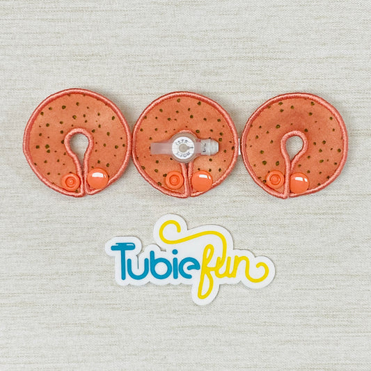 G-Tube Button Pad Cover - Dots on Apricot