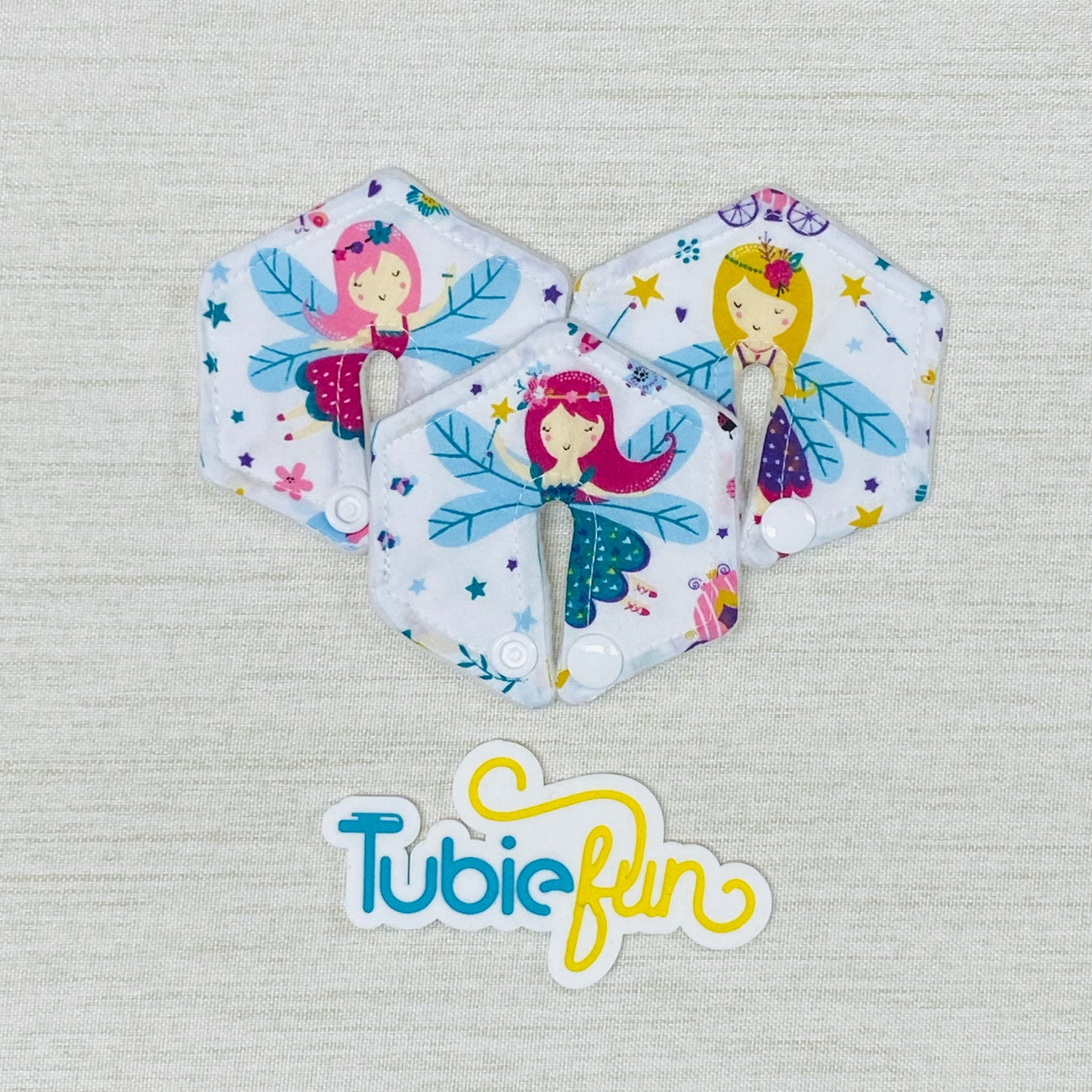Hexagon G-Tube Button Pad Cover - Fairies