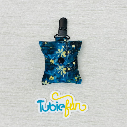 Neoprene Tubing Pouch - Abstract Yellow Flowers