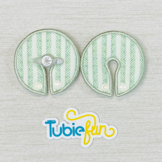 Button Pad Cover Large - Green Chevron