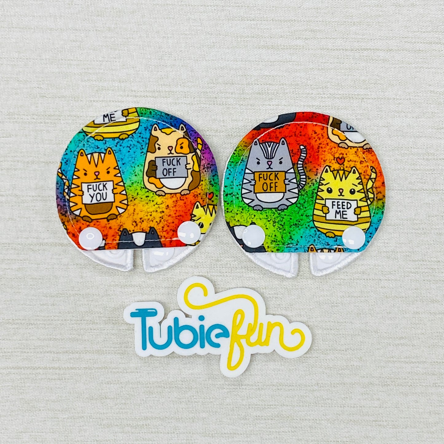 Covered Button Pad - Angry Cats 2