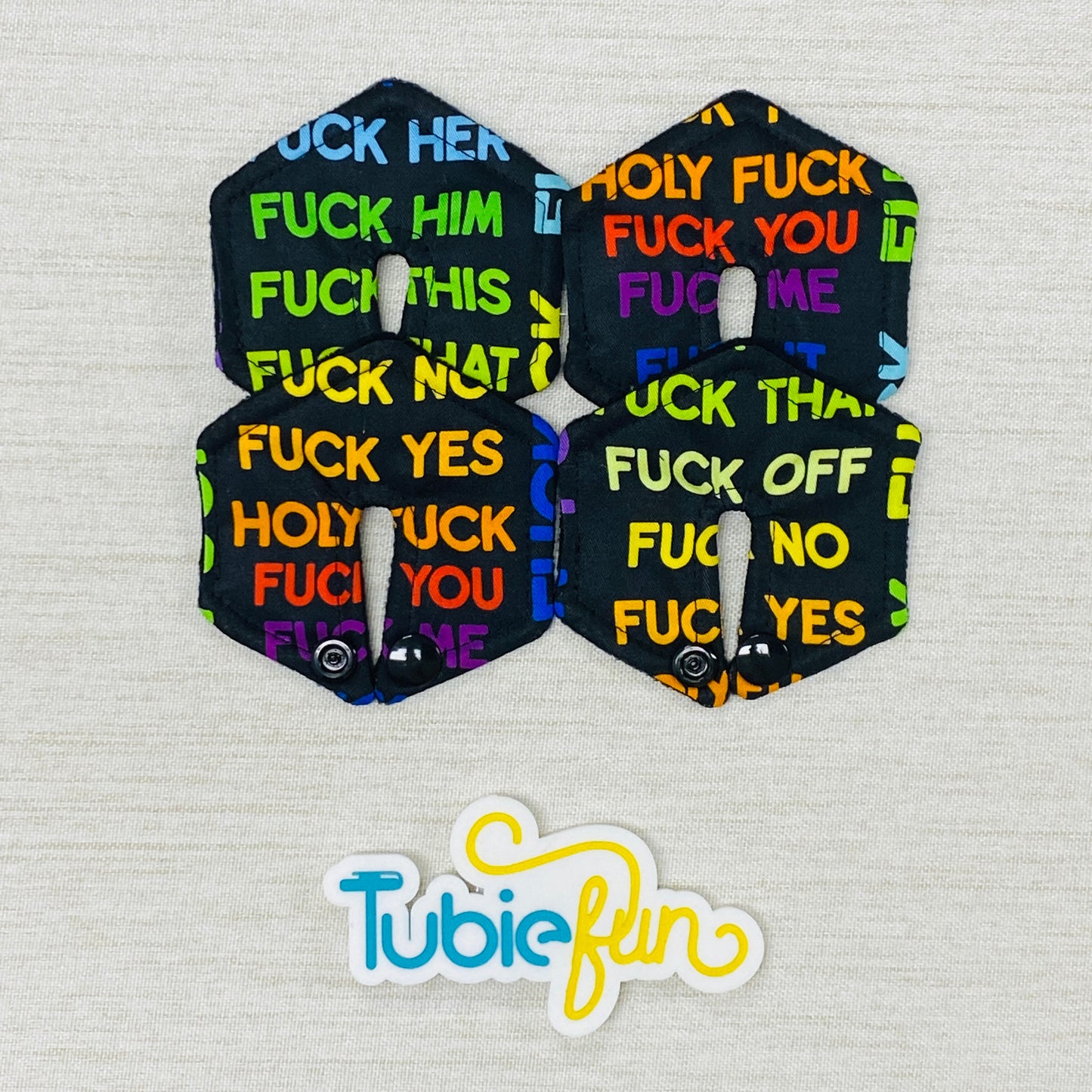 Hexagon G-Tube Button Pad Cover - F Sayings