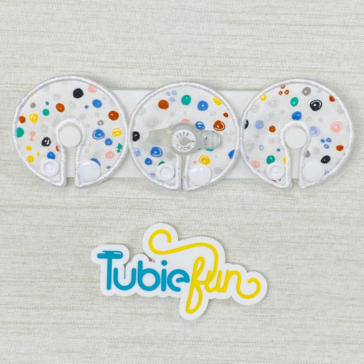 G-Tube Button Pad Cover - Colourful Dots