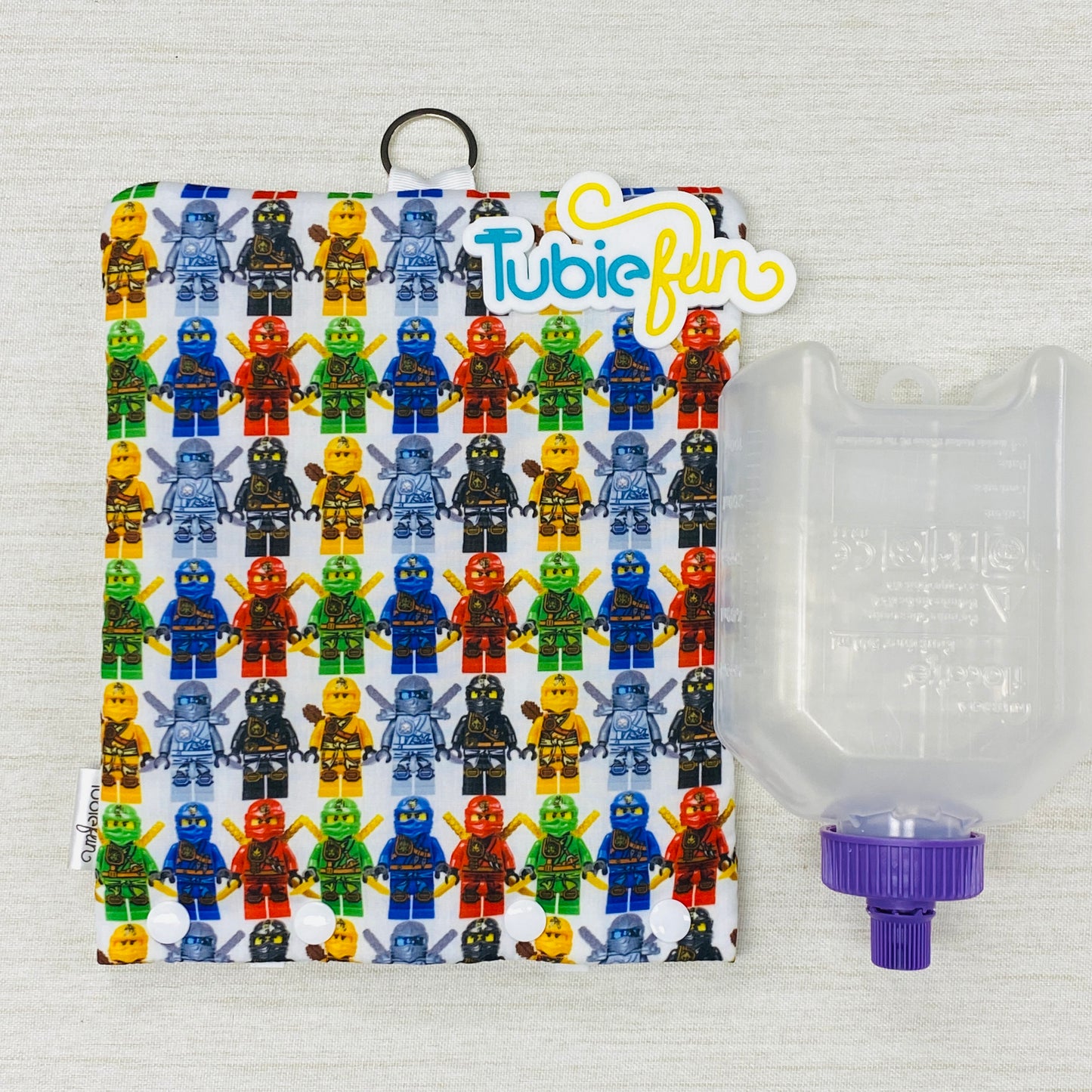 Insulated Milk Bag Suitable for 500ml Flocare Bottle in - Coloured Ninjas on White