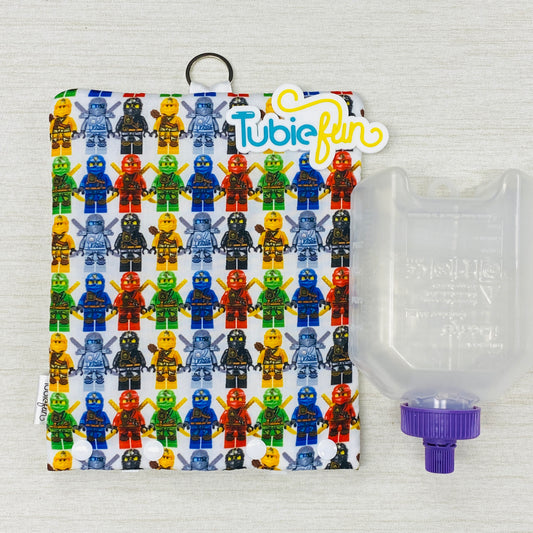 Insulated Milk Bag Suitable for 500ml Flocare Bottle in - Coloured Ninjas on White