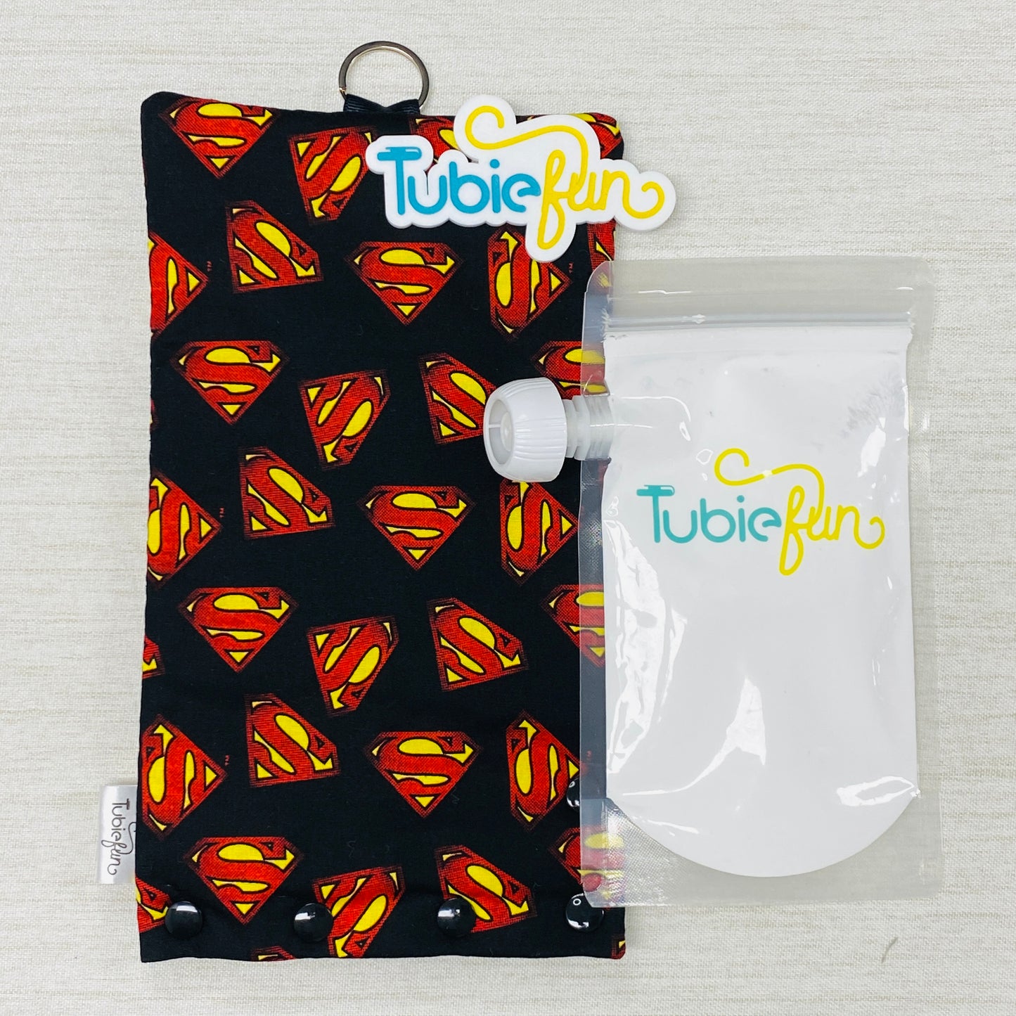 Insulated Milk Bag Suitable for Reusable Pouches - Super Hero Symbol on Black