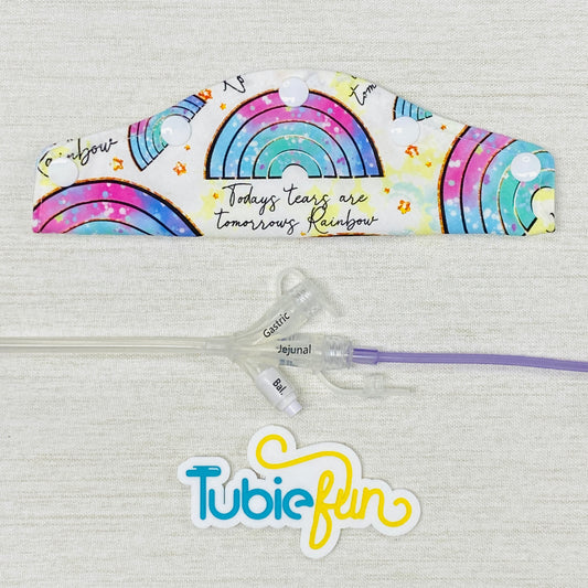 Large Feeding Tube Connection Cover - Tears and Rainbows