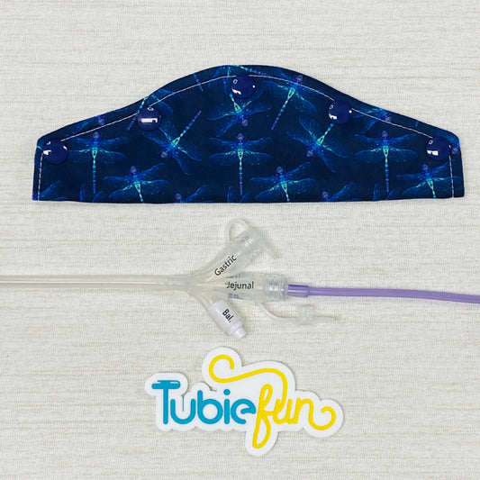 Large Feeding Tube Connection Cover - Small Dragonflies
