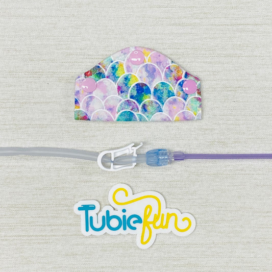 Feeding Tube Mini Connection Cover - Mermaid Scales