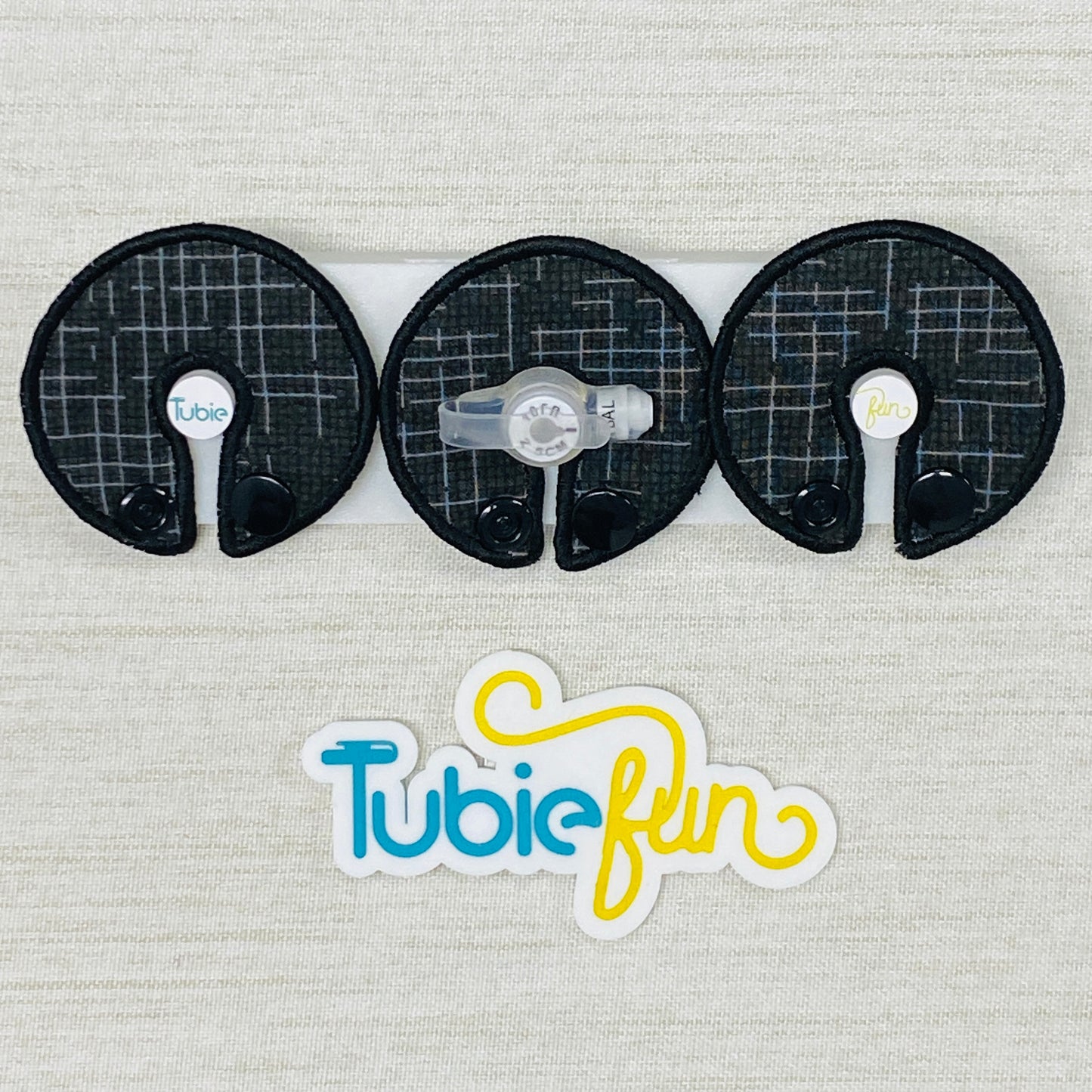 G-Tube Button Pad Cover - Black Patterned