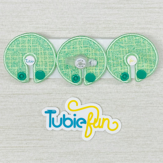 G-Tube Button Pad Cover - Green Patterned