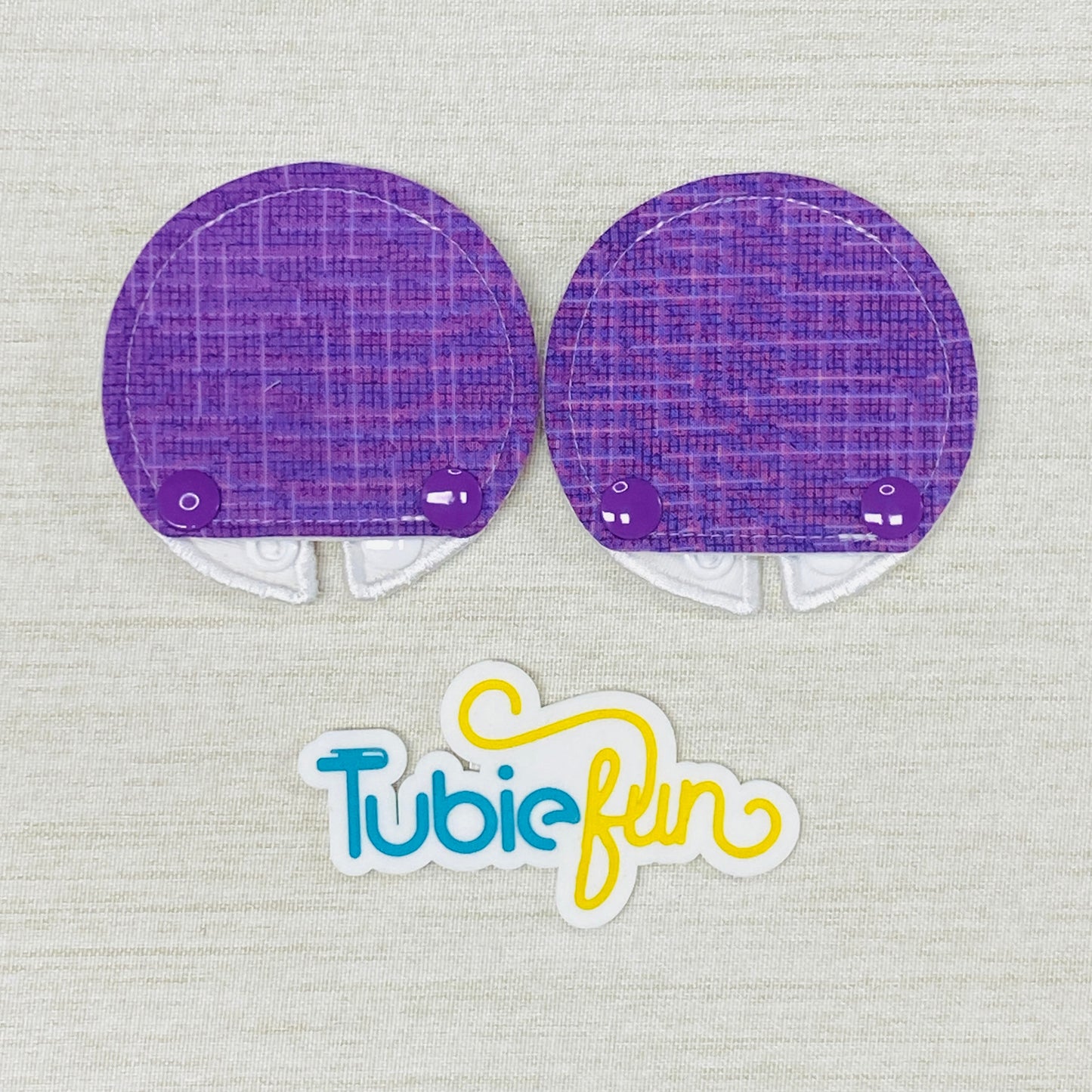 Covered Button Pad - Purple Patterned