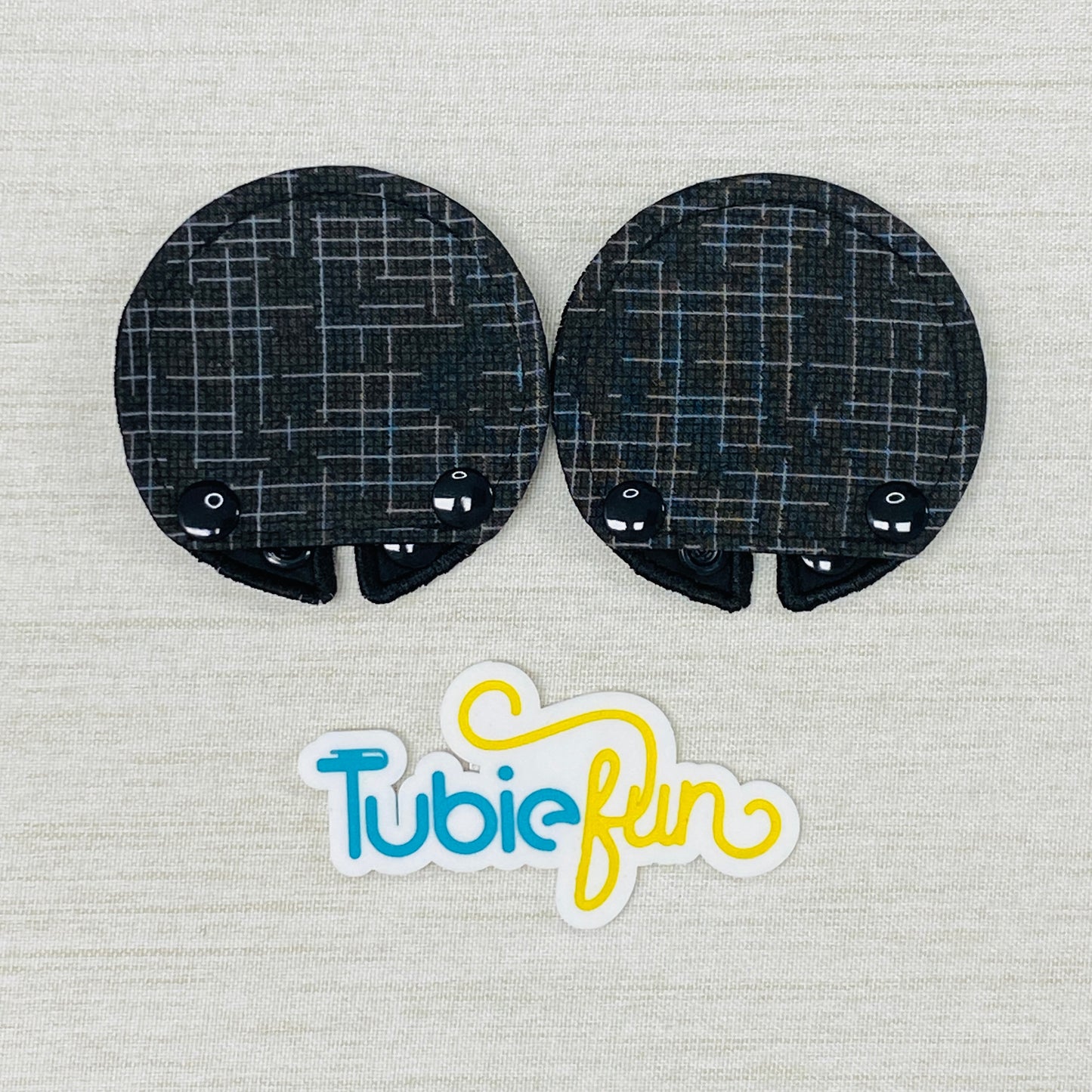 Covered Button Pad - Black Patterned