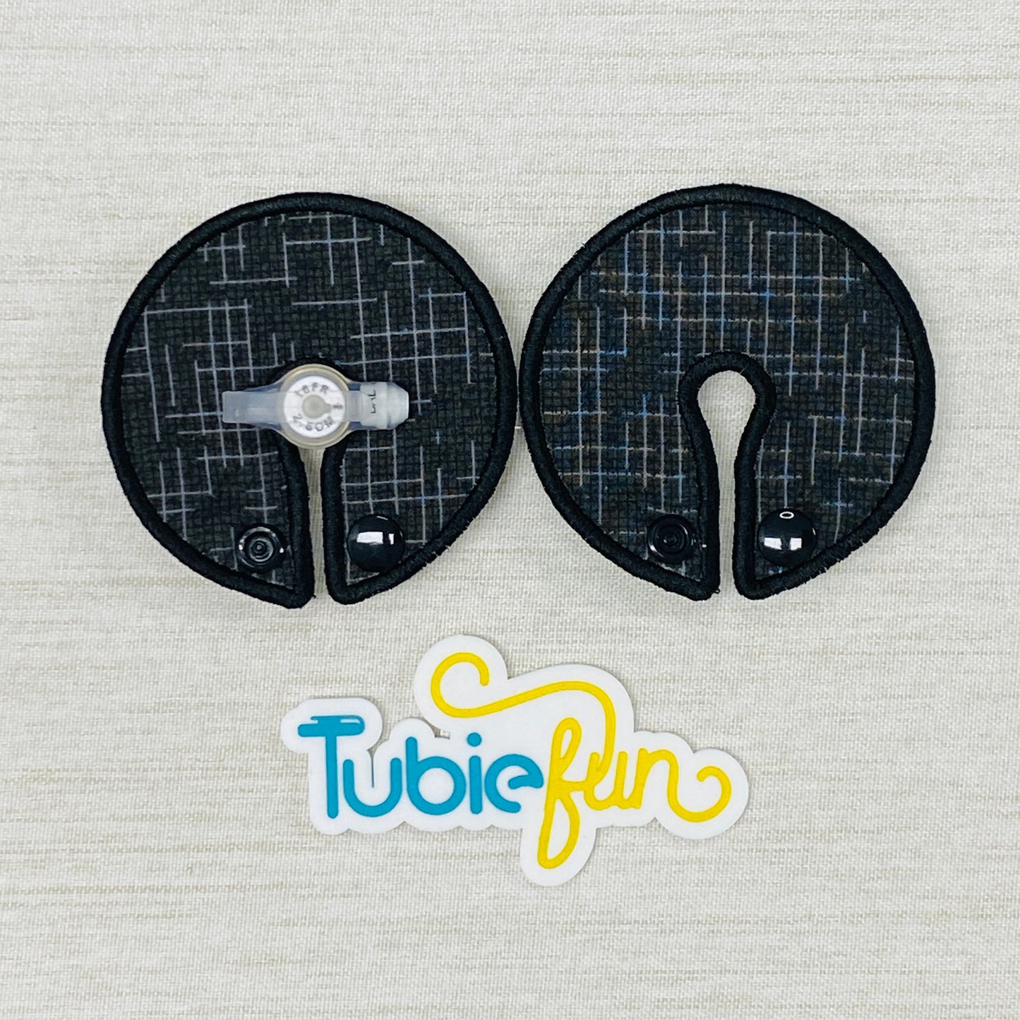 Button Pad Cover Large - Black Patterned