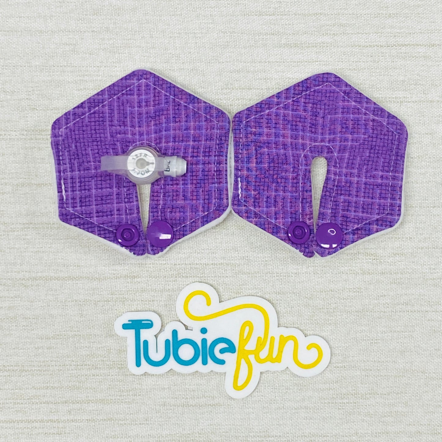 Hexagon G-Tube Button Pad Cover - Purple Patterned