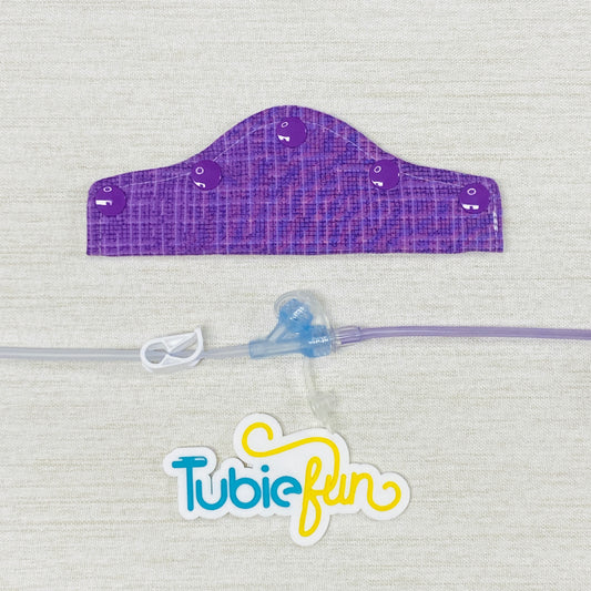 Feeding Tube Connection Cover - Purple Patterned