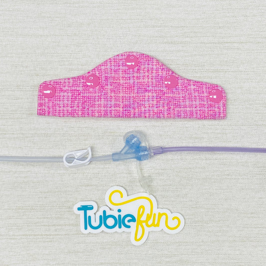 Feeding Tube Connection Cover - Pink Patterned