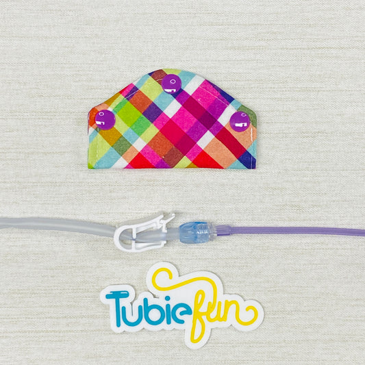 Feeding Tube Mini Connection Cover - Coloured Tartan