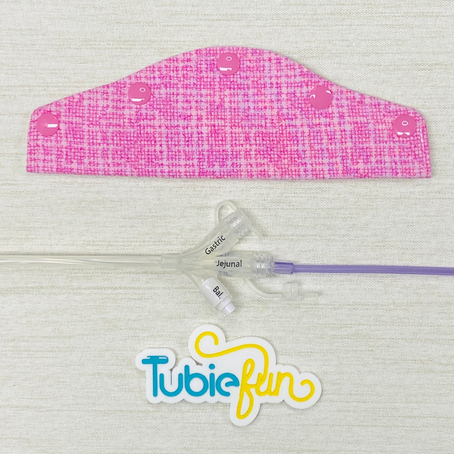 Large Feeding Tube Connection Cover - Pink Patterned