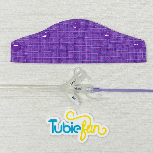 Large Feeding Tube Connection Cover - Purple Patterned