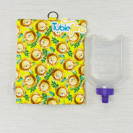 Insulated Milk Bag Suitable for 500ml Flocare Bottle in - Lions on Yellow