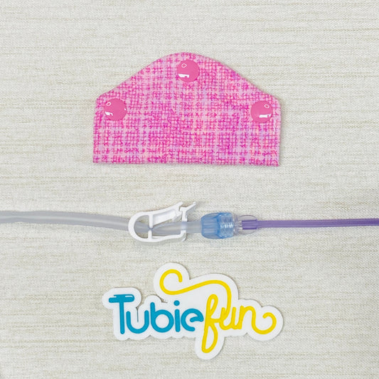 Feeding Tube Mini Connection Cover - Pink Patterned
