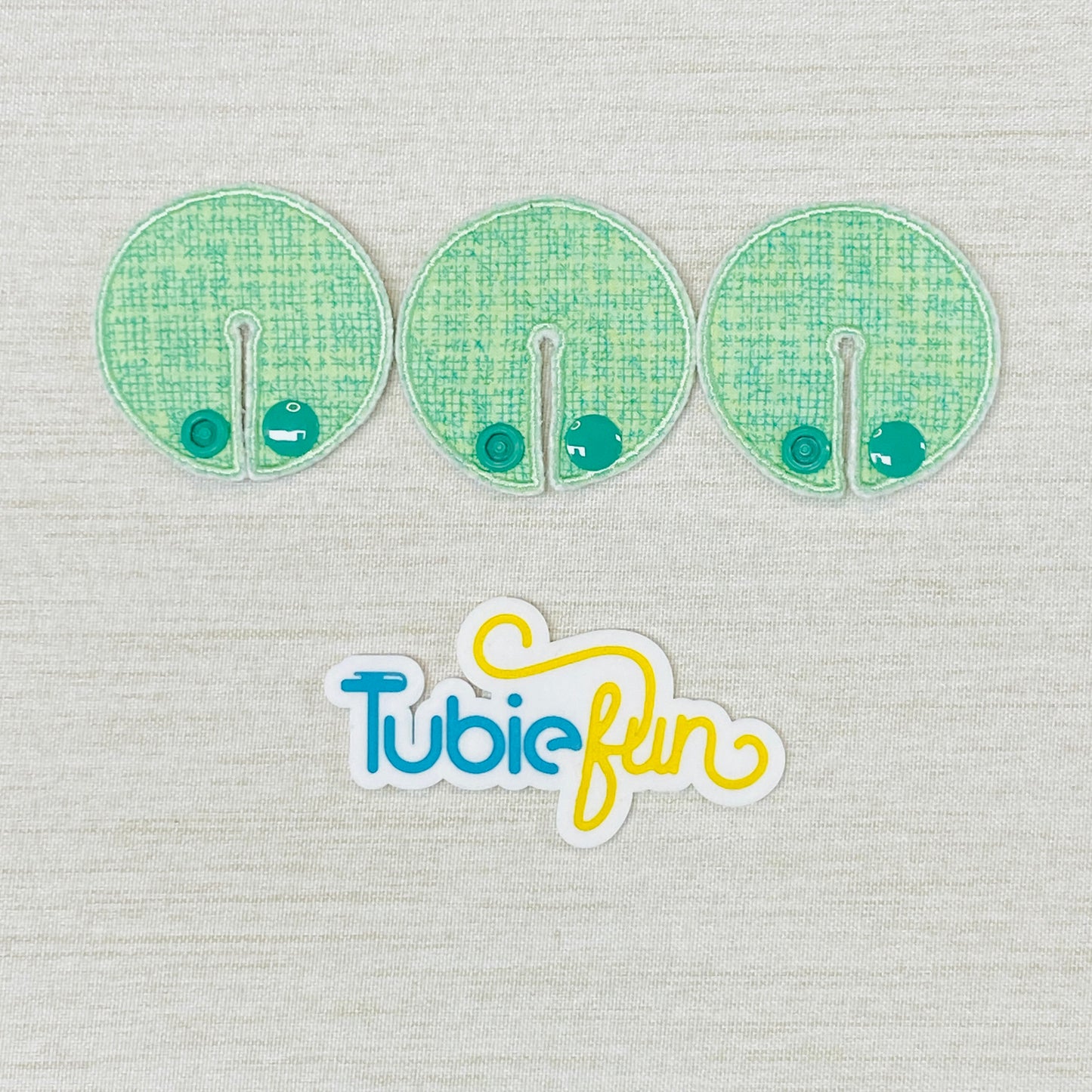 Chait Button Pad Covers - Green Patterned