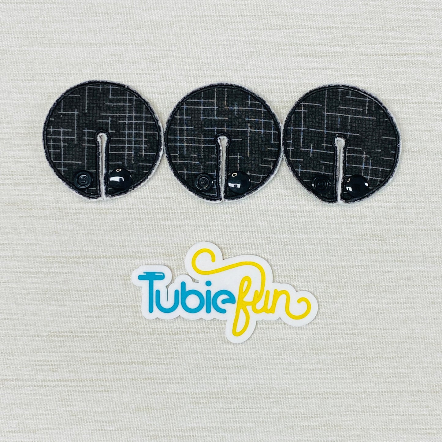 Chait Button Pad Covers - Black Patterned