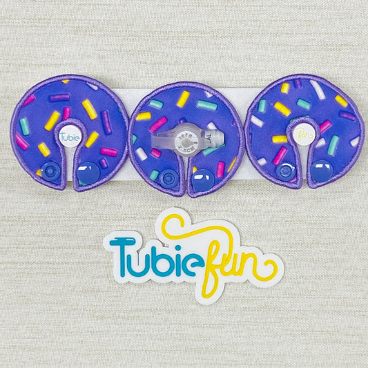 G-Tube Button Pad Cover - Purple Sprinkles