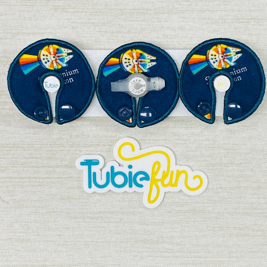G-Tube Button Pad Cover - Rainbow Falcon