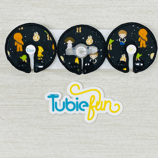 G-Tube Button Pad Cover - Rebel Characters on Black