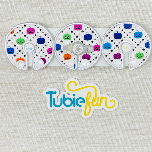 G-Tube Button Pad Cover - Coloured Pumpkins