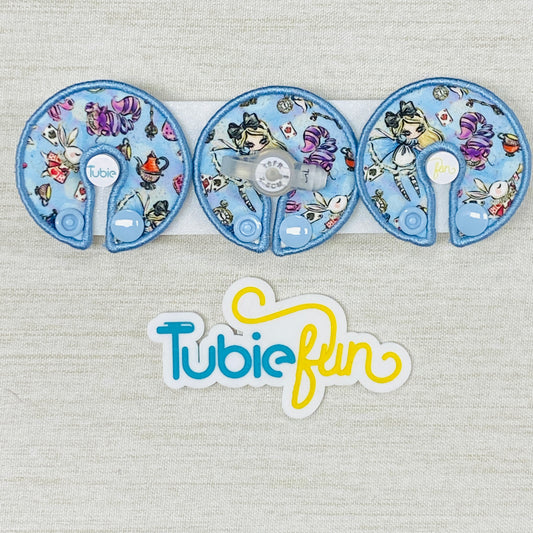 G-Tube Button Pad Cover - Wonderland on Blue