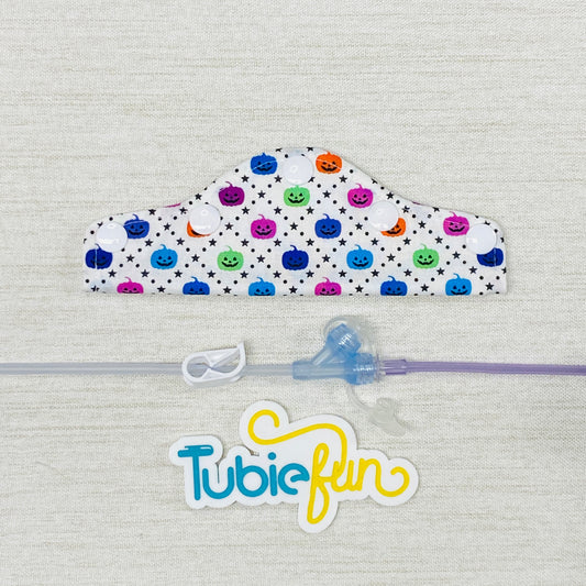 Feeding Tube Connection Cover - Coloured Pumpkins