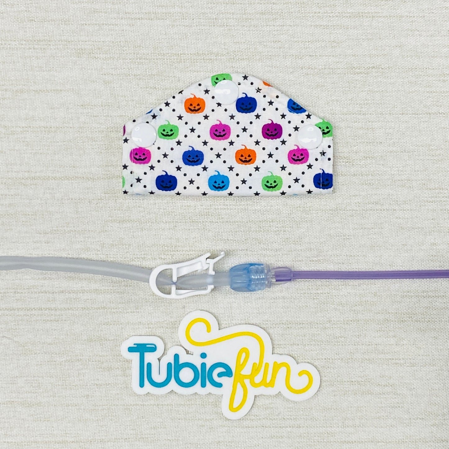 Feeding Tube Mini Connection Cover - Coloured Pumpkins