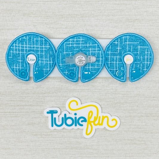 G-Tube Button Pad Cover - Blue Patterned