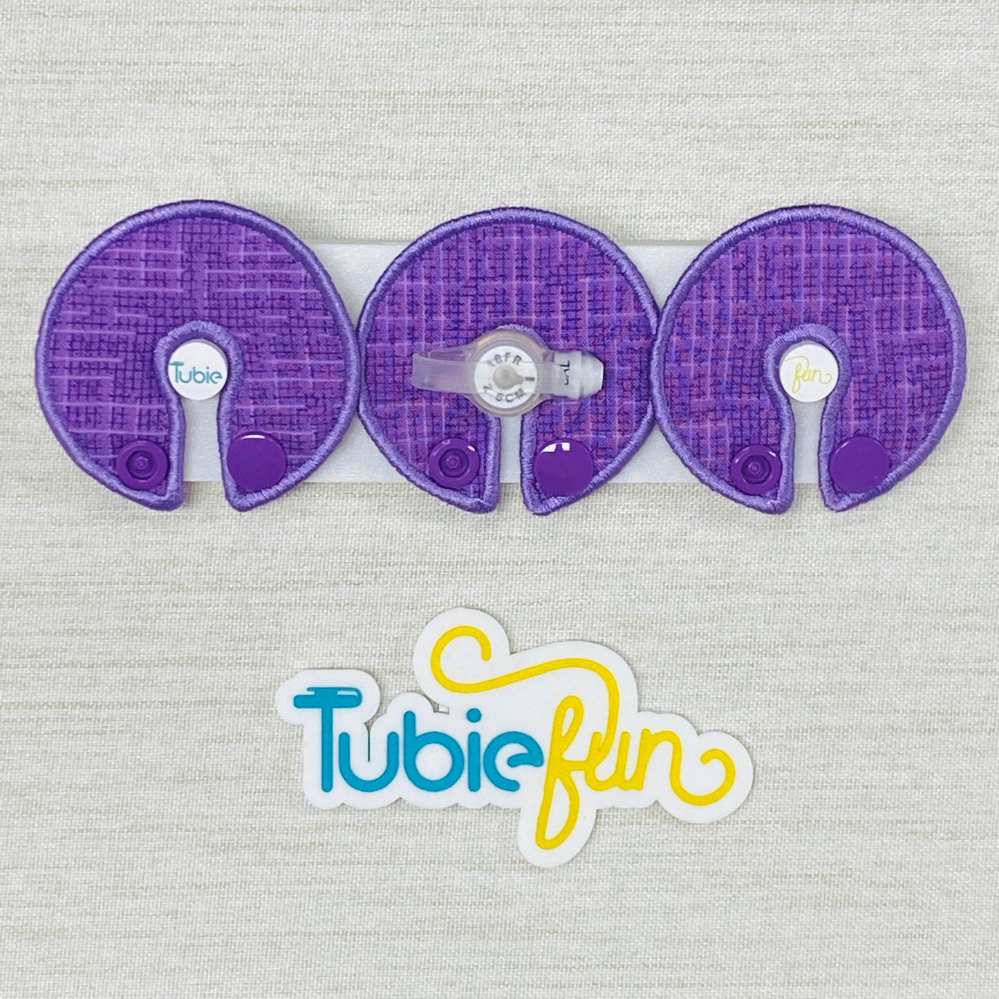 G-Tube Button Pad Cover - Purple Patterned