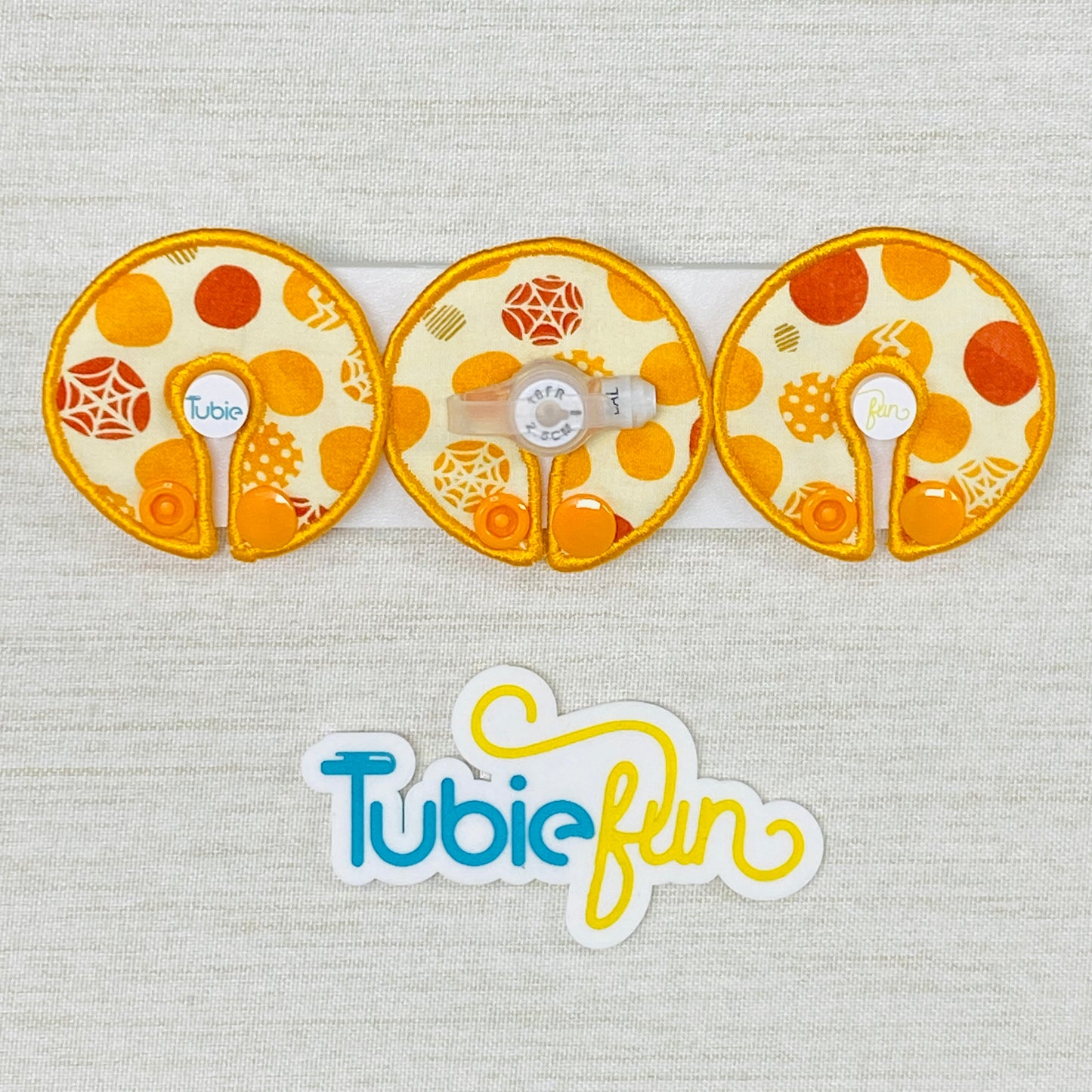 G-Tube Button Pad Cover - Orange Halloween