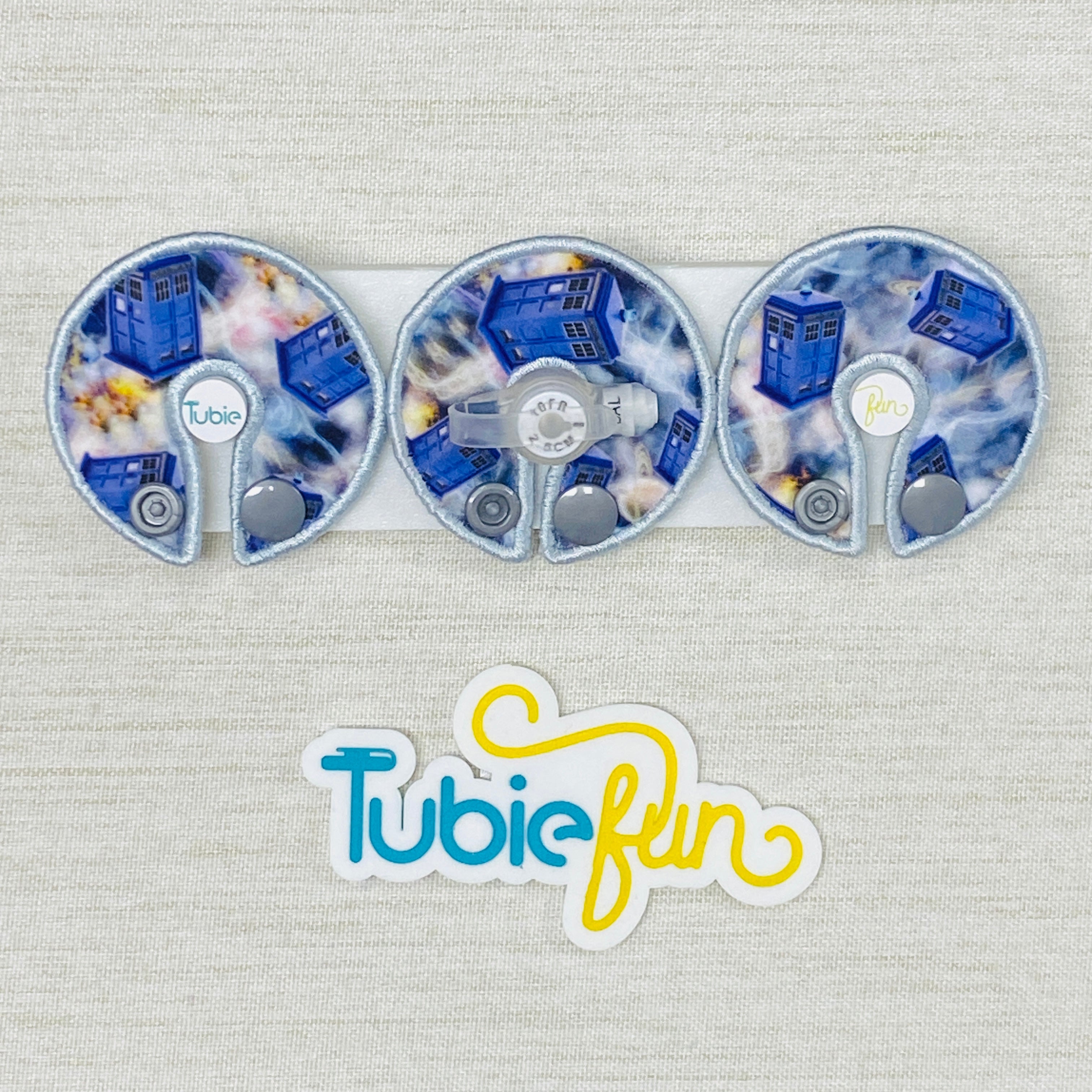 G-Tube Button Pad Cover - Tardis – Tubie Fun